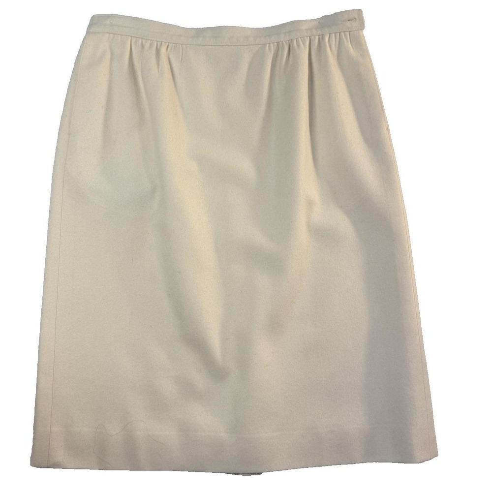 80s Pendleton 100% Wool Pencil Skirt Womens 14 White Lined Made USA Career